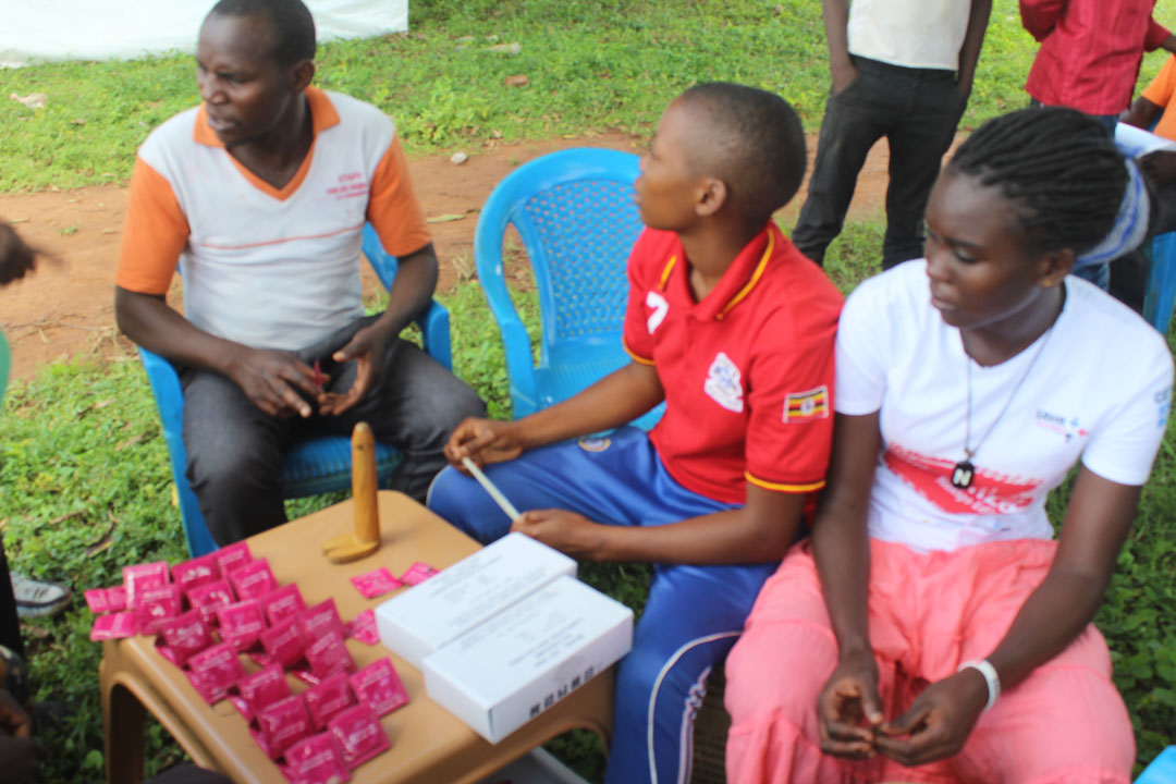 A volunteer leading a community session